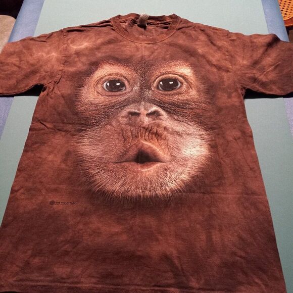 Ape Face Brown Ultra Cotton Women's Medium T-Shirt Mountains Country Animals - Picture 1 of 6